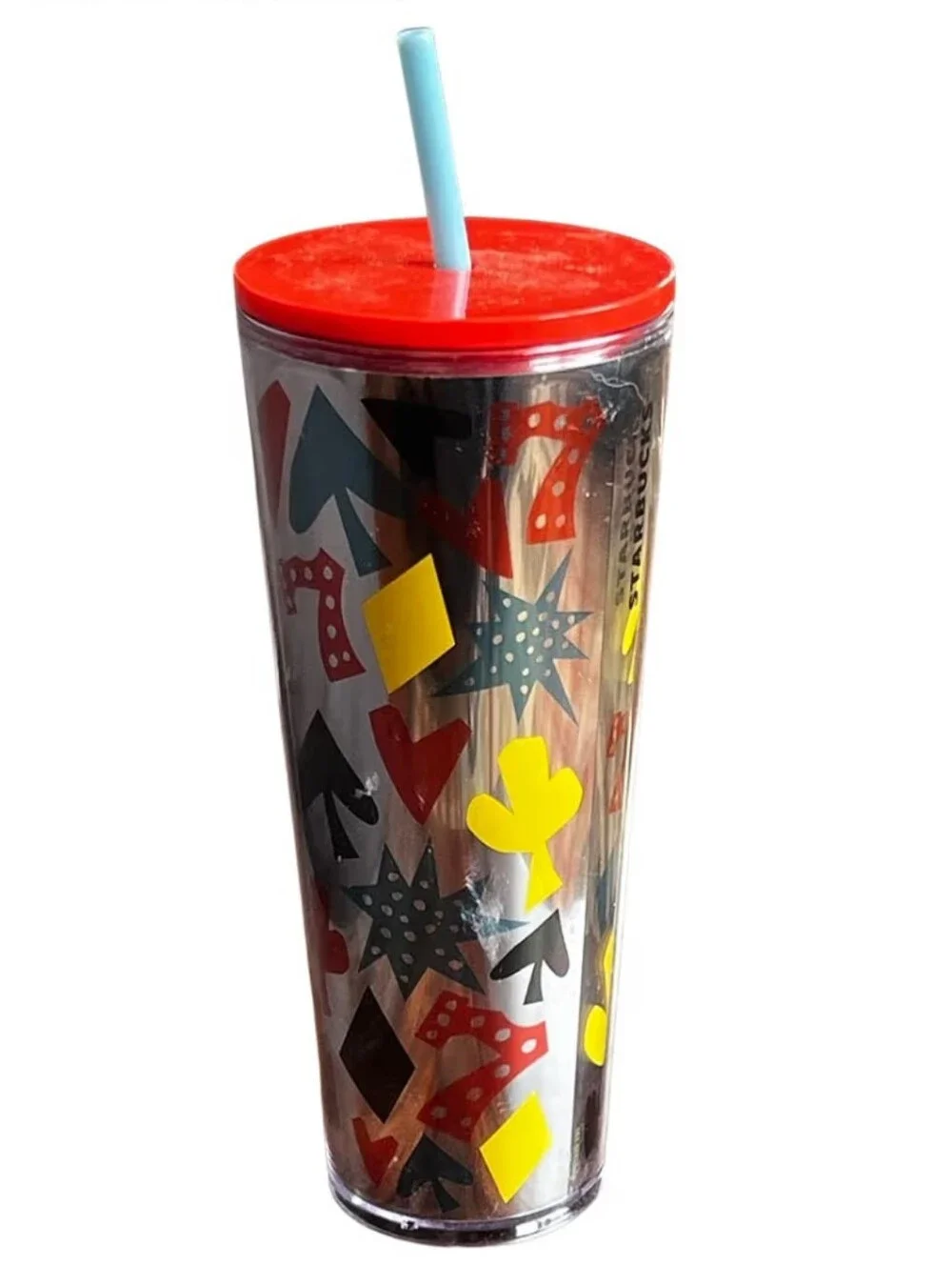 New w/Box 2 Starbucks Vegas 777 Lucky Venti Insulated Tumbler With Lids & Straws